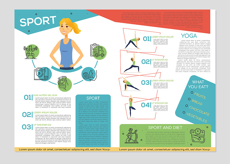 运动,模板,小册子,瑜伽,矢量,色彩鲜艳,传单,灵感,肖像,女人