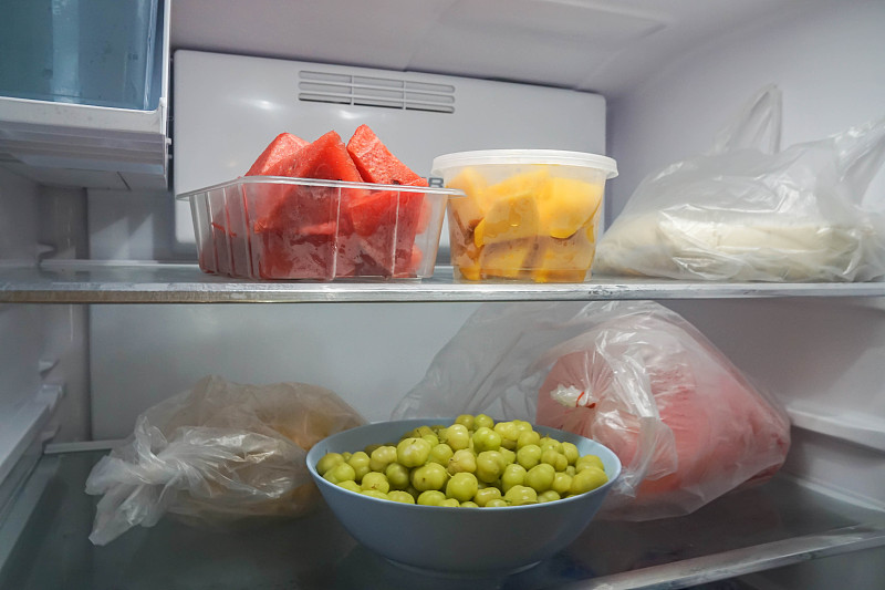 清新,冰箱,水果,碗,切片食物,冷,寒冷,自然界的状态,塑胶,食品