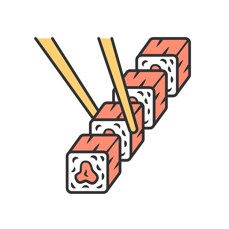 传统,菜单,寿司,餐馆,绘画插图,筷子,海产,计算机图标,开胃品,矢量