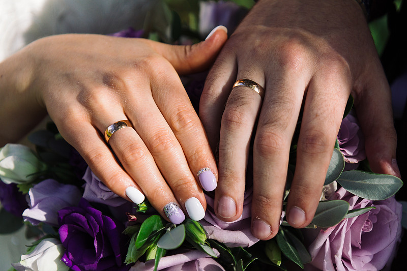 手,新婚夫妇,花束,结婚戒指,自然美,丈夫,家庭,浪漫,儿童