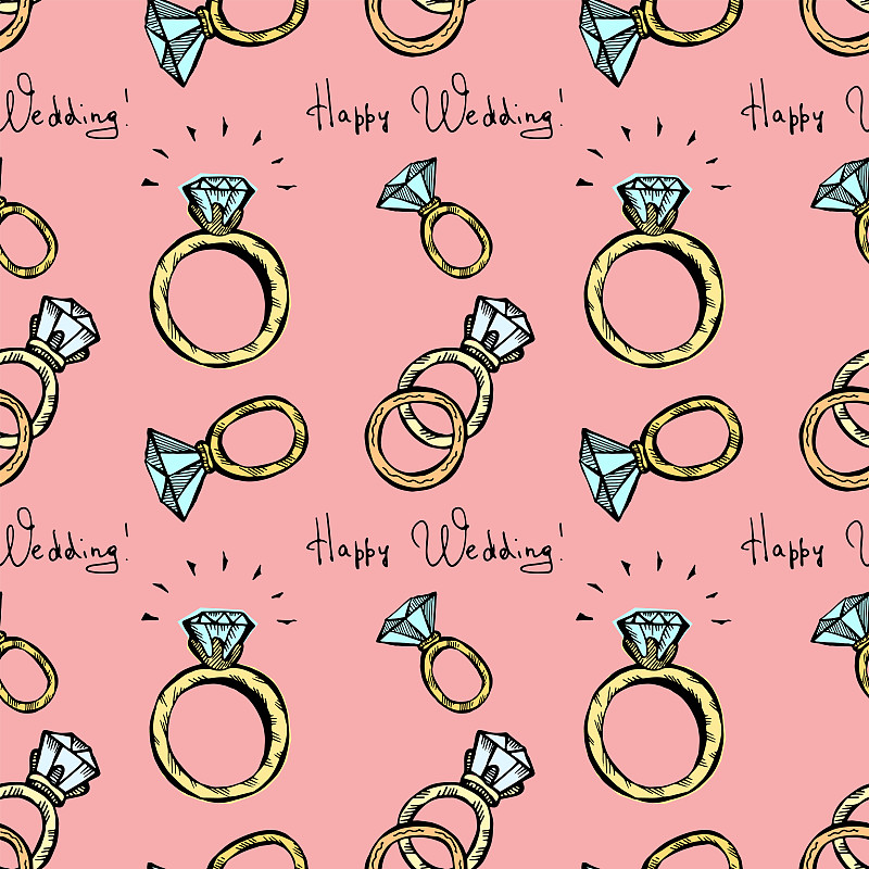 四方连续纹样,结婚戒指,纺织品,华贵,浪漫,情人节卡,贵重宝石,循环元素,钻石,草图