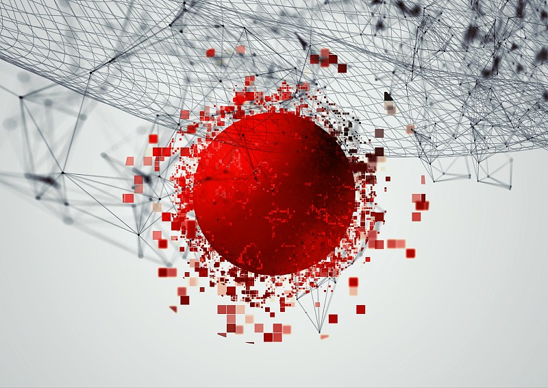 球体,红色,铁丝网,背景,像素化,活力,华丽的,科技,科学实验,网