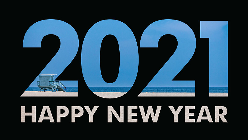 新年前夕,天空,文字,海洋,蓝色,黑色,海滩,2021,背景,数字