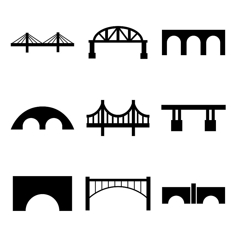 品牌名称,计算机图标,桥,分离着色,白色背景,商务,背景分离,现代,建筑业,著名景点