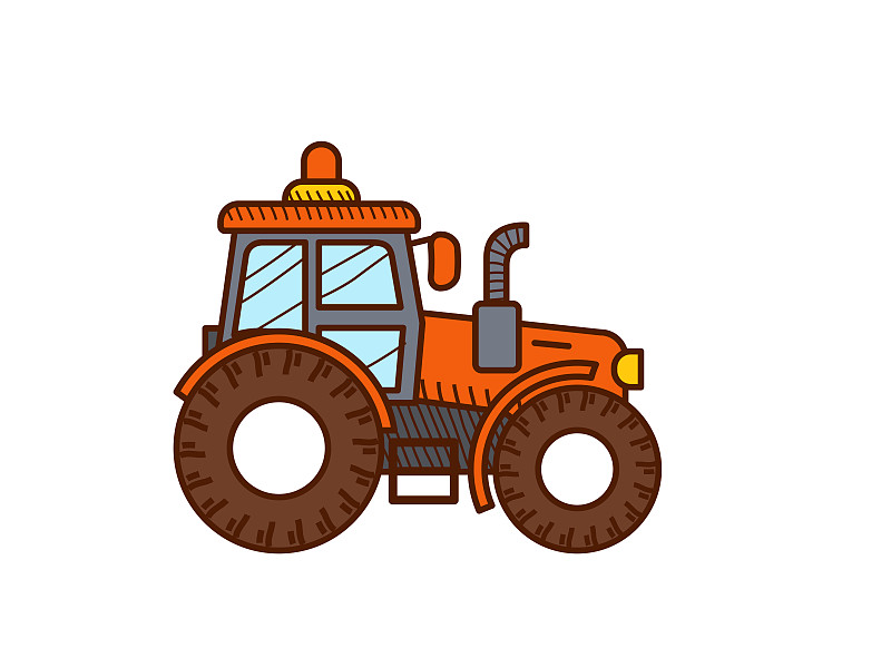拖拉机,计算机图标,农业,背景分离,卡车,汽车,齿轮,技术,复古风格,现代