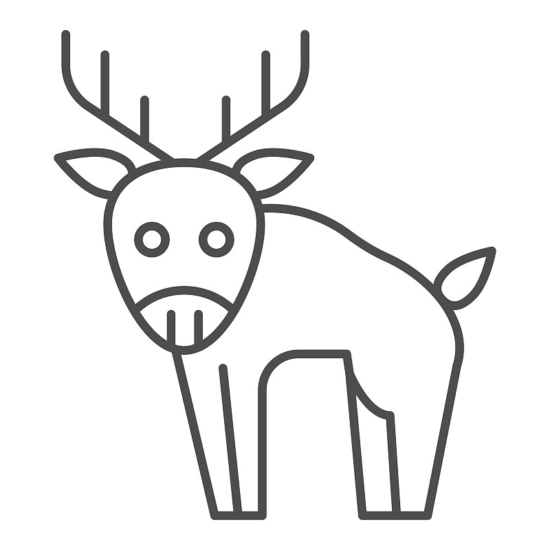 细的,轮廓,概念,数字10,野外动物,鹿,矢量,移动应用程序,白色背景,设计