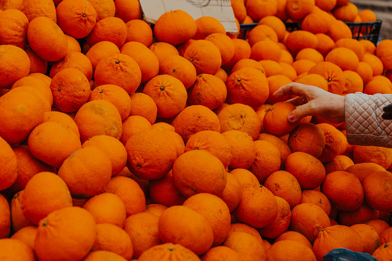 橙子,大量物体,水果摊,桔子,蔬菜,清新,待售,多样,食品,柠檬