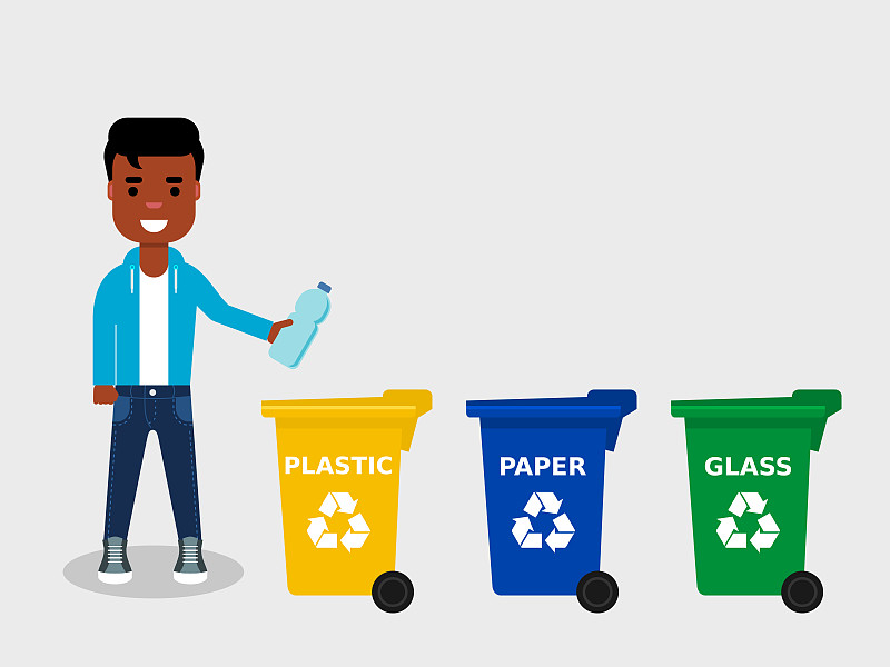 塑胶,瓶子,非洲人,回收桶,青年人,水瓶,篮子,环境,环境保护,垃圾
