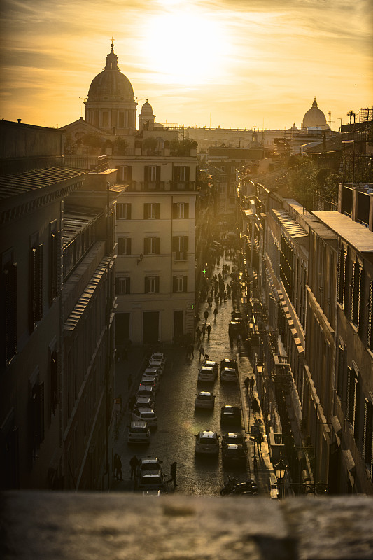 罗马,圆顶建筑,意大利,都市风景,城市天际线,国际著名景点,城市生活,曙暮光,黄昏,著名景点