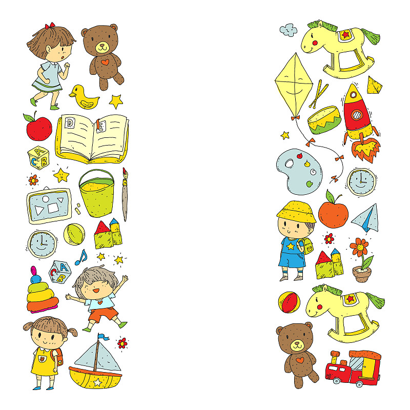 玩具,儿童,字母,绘画插图,进行中,幼儿园,小的,式样,贺卡,小学