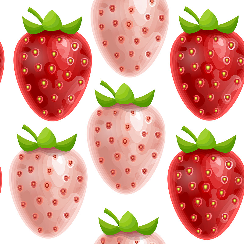 背景,草莓,式样,永远,植物学,华丽的,白色背景,农业,可爱的,清新