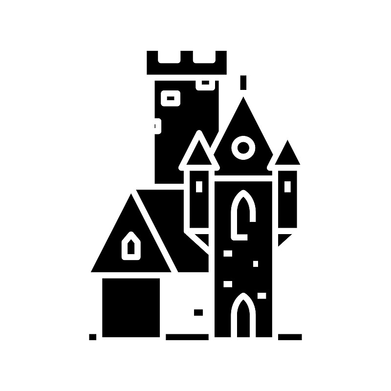 绘画插图,城堡,符号,概念,计算机图标,美,矢量,标志,黑色,平坦的