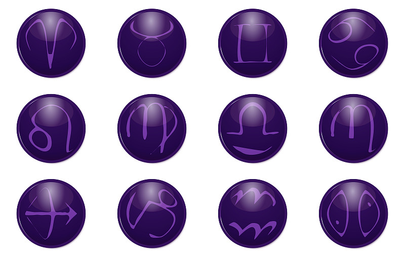 图标集,矢量,星座,绘画插图,数字12,紫色,球体,双子星飞船,球,背景分离