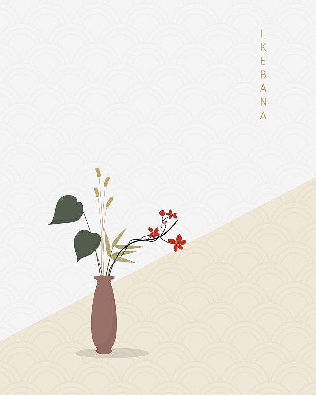 日本,极简构图,高雅,插花术,传统,动物嚎叫,可爱的,清新,传单