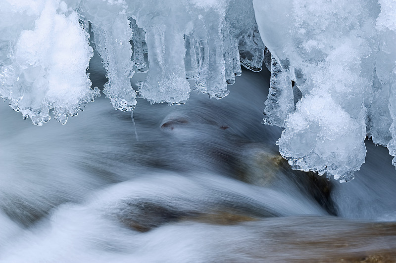 冬天,小溪,寒冷,环境,冰柱,背景,户外,纹理,冰,白色