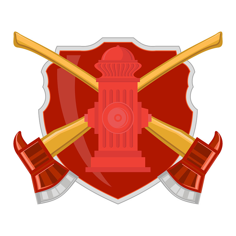 扁平化设计,红色,计算机图标,消防员,消防栓,分离着色,品牌名称,白色背景,安全,热