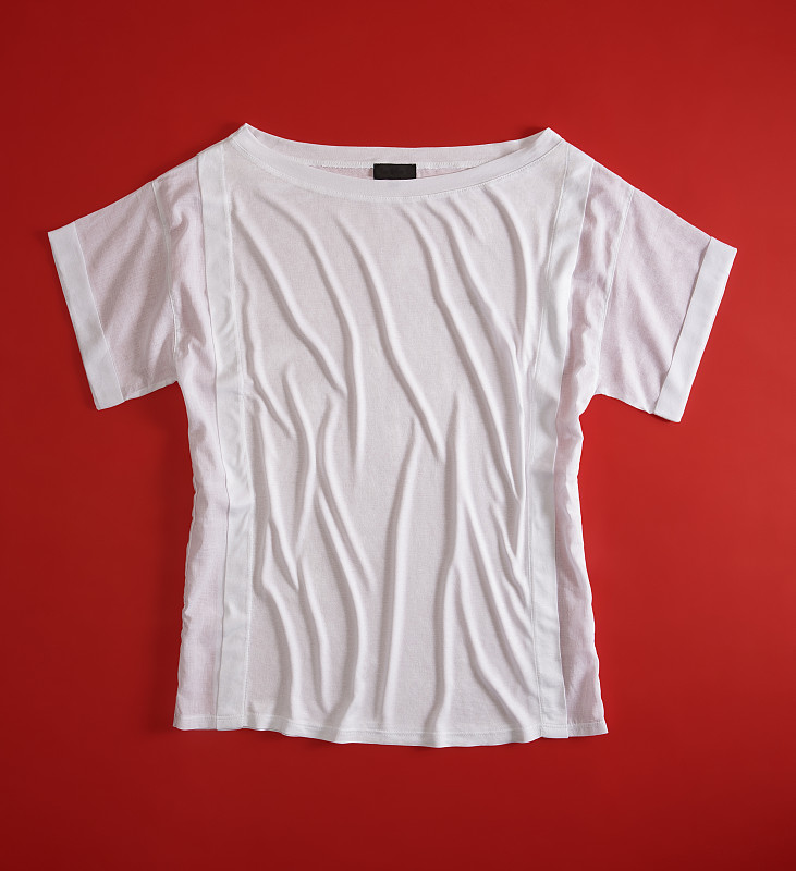 红色背景,白色,t恤,分离着色,土耳其,一个物体,背景分离,纺织品,棉,现代
