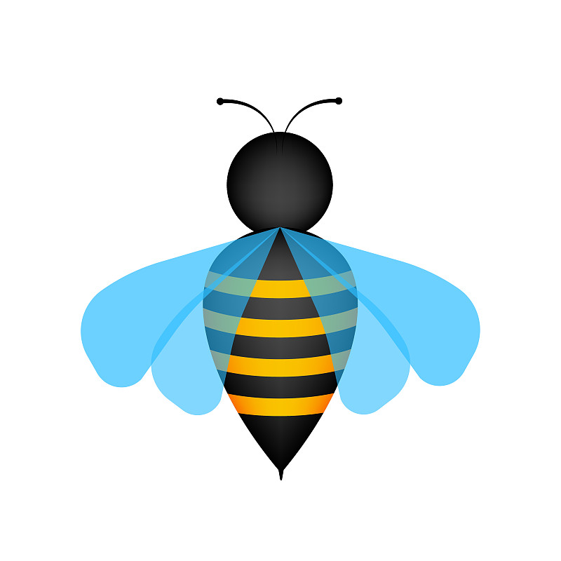 蜜蜂,昆虫,蜂蜜,计算机图标,白色背景,分离着色,一个物体,背景分离,大黄蜂,蜜蜂服
