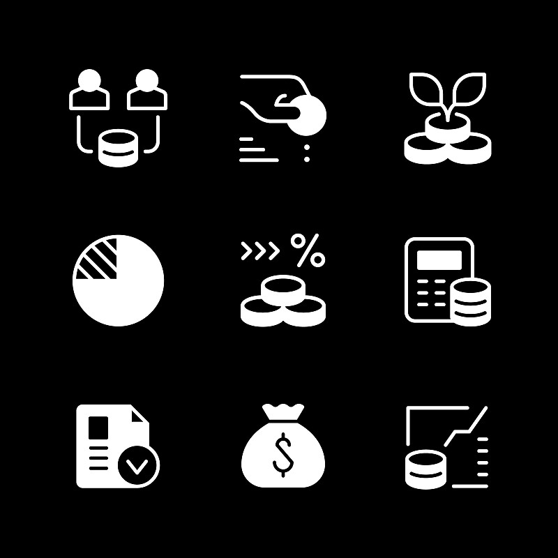 符号,计算机图标,商务,百分比号,图表,一个人,动物的育儿袋,股市和交易所,绘画插图,信用卡