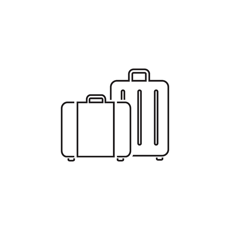行李,矢量,线图标,机场,商务,旅途,拉脱维亚,一个物体,背景分离,手提箱