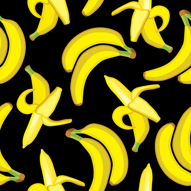 香蕉,明亮,四方连续纹样,背景,矢量,华丽的,纺织品,彩色背景,热带气候,熟的