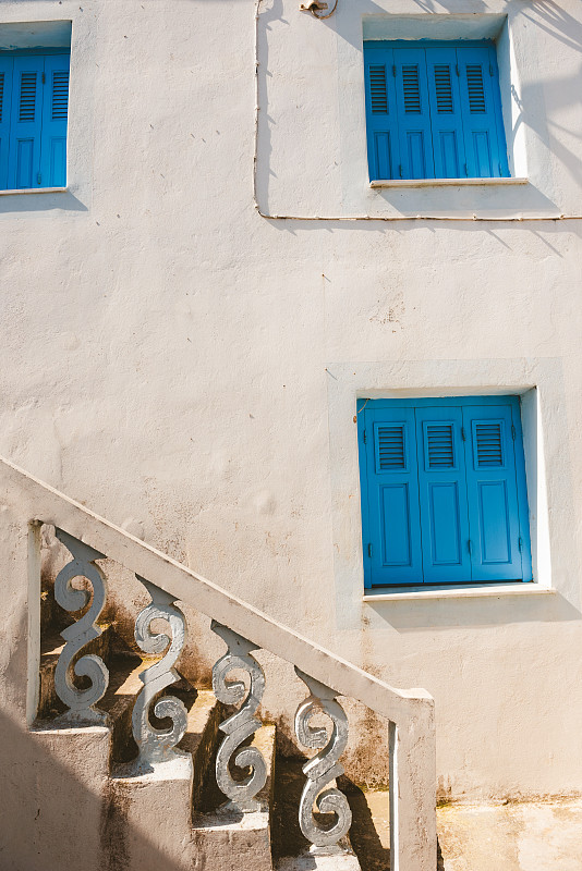 空的,门,白色,房屋,墙,喀帕苏斯岛,蓝色,被抛弃的,希腊诸岛,希腊