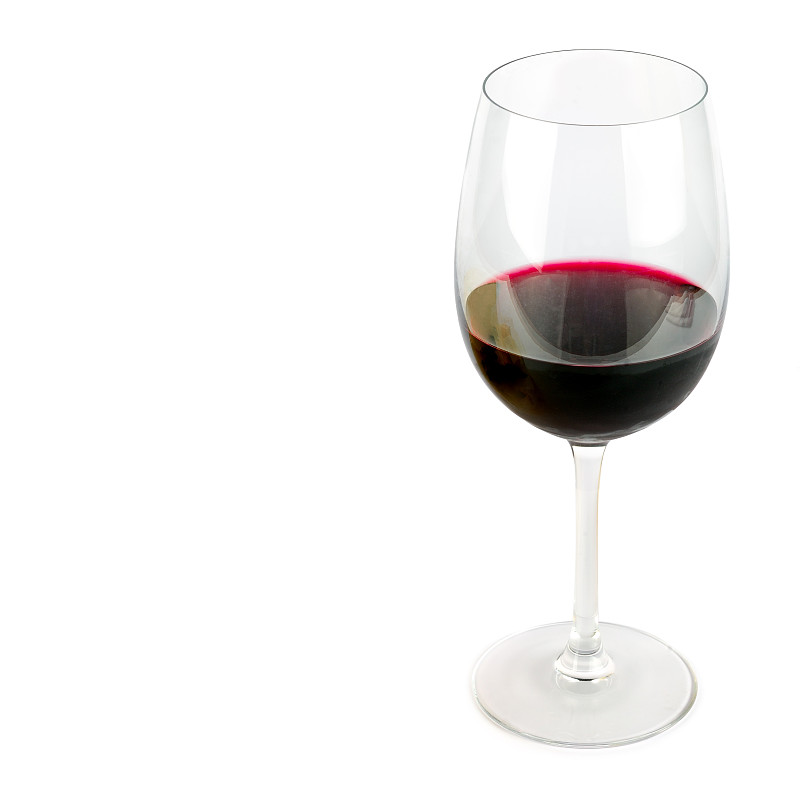 玻璃,白色背景,红葡萄酒,分离着色