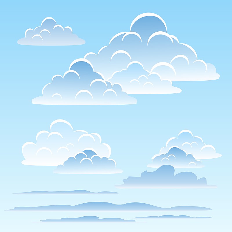 云景,绘画插图,天空,白色,矢量,蓝色,积雨云,活页夹,气候,风