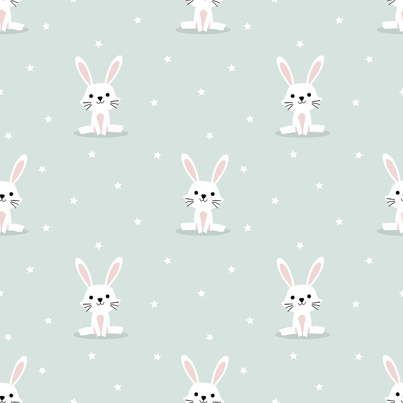 可爱的,四方连续纹样,兔子,白色,星形,小的,华丽的,复活节,水彩画颜料,纺织品