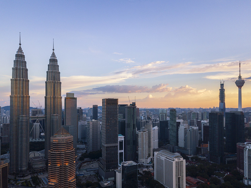 吉隆坡,都市风景,日落