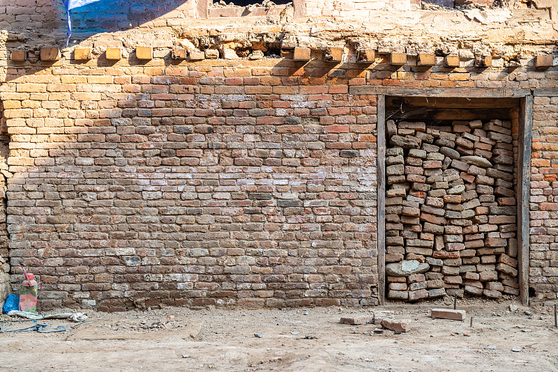 加德满都,古老的,地震,尼泊尔,围墙,连续性,巨大的,风险,不幸,砖