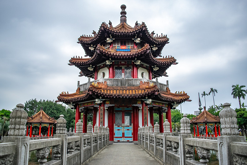 寺庙,宝塔,台湾文化,华丽的,对称,中国台湾,云,东亚,园林,建筑