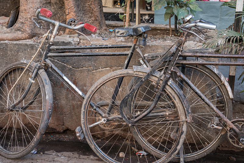 自行车,印度,古典式,生锈的