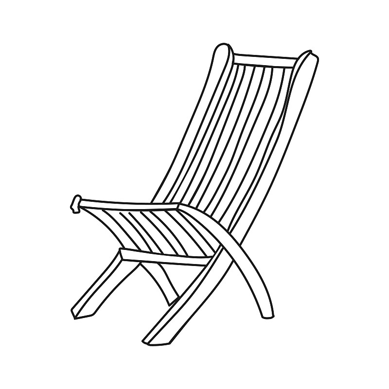 轮廓,沙滩椅,绘画插图,矢量,简单,白色背景