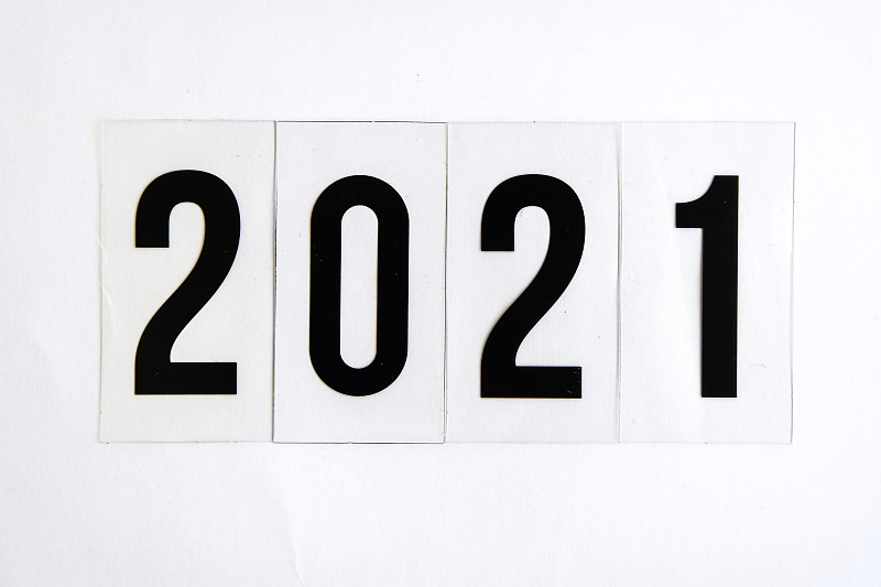 新年前夕,2021,木制,白色背景,单词,概念,盒子,商务,事件,问候