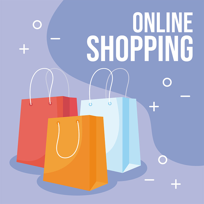 网上购物,标签,购物袋,商务,空的,背景分离,塑胶,简单,购物中心,促销