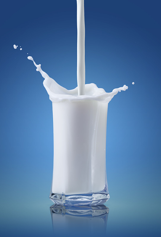 牛奶,维生素A,纯净,杯,维生素,蛋白质,倒,倒,溅,流动
