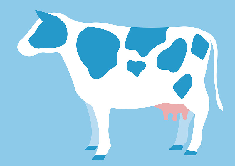 母牛,简单,绘画插图,十二生肖,乳牛,牛,动物,农场