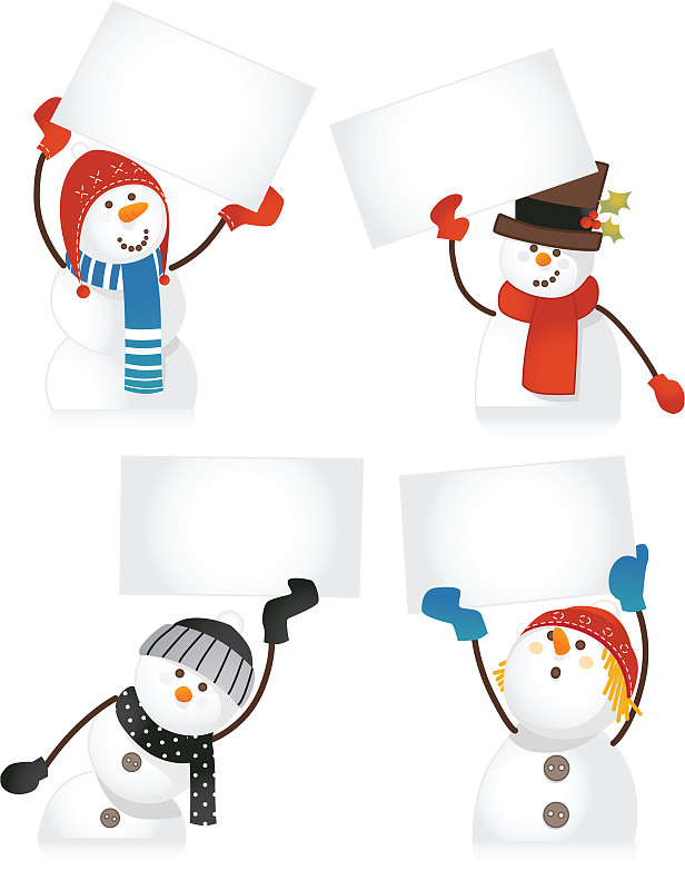 布告,雪人,拿着,圣诞卡,消息,白色,贺卡,圣诞装饰物,布置,收集