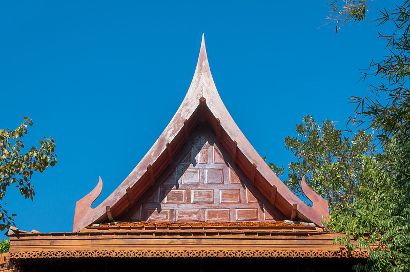 山形墙,房屋,泰国文化,传统,华丽的,泰国,正门,瓷砖,古董