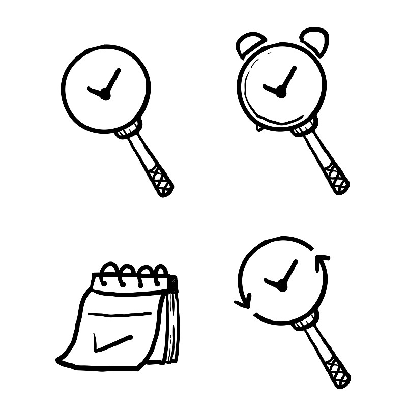 钟,计算机图标,定时器,历日,秒表,日历,图标集,倒计时,手,绘制