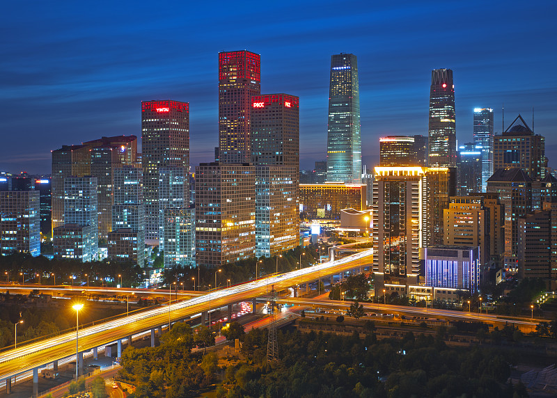 中国,北京,城市天际线,自然美,城市生活,照明设备,交通,现代时期