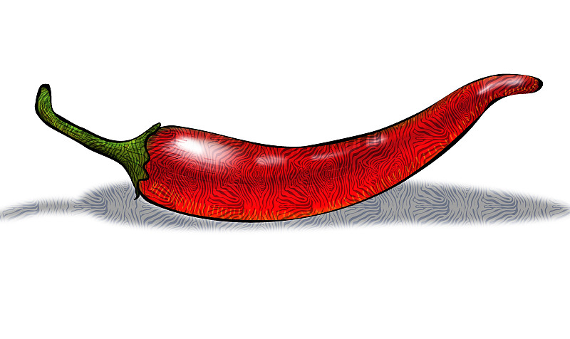 绘画插图,红辣椒,意大利辣香肠,辣酱,蔬菜,热,清新,自然界的状态,背景分离,烹调
