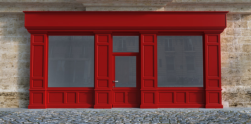 红色,橱窗展示,商业广告标志,传统,商务,空的,木隔板,待售,华贵,边框