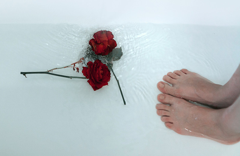 腿,浴盆,玫瑰,热,部分,腰部以下,四肢,想法,植物,仅一个女人