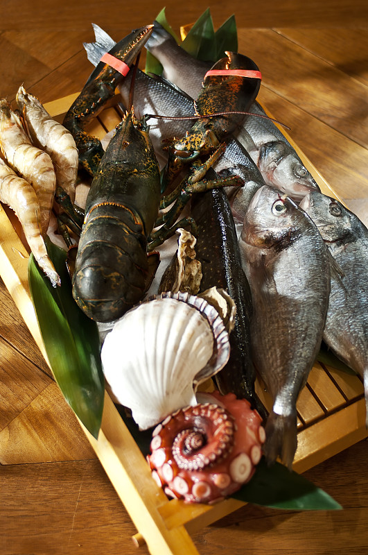 捕捞鱼,清新,海产,厚木板,波兰,华贵,天妇罗虾,食品,烹调