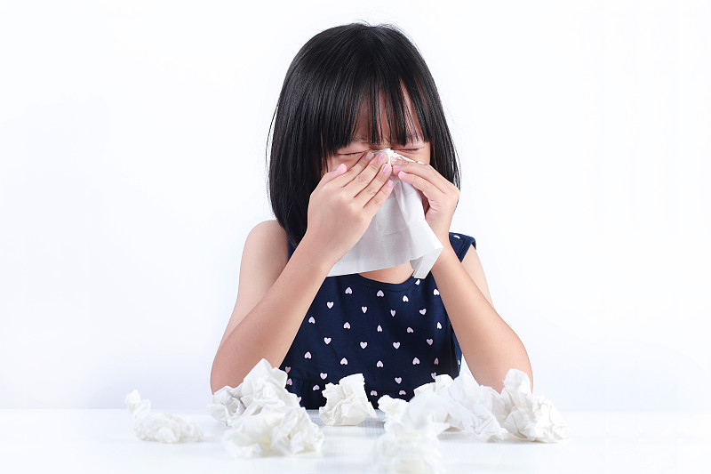 人的鼻子,女孩,可爱的,健康保健,仅一个女孩,一个人,仅儿童,病毒感染,儿童,纸巾