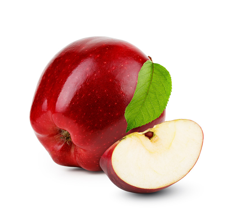 红色,白色背景,切片食物,苹果,分离着色,素食,剪贴路径,横截面,部分,清新