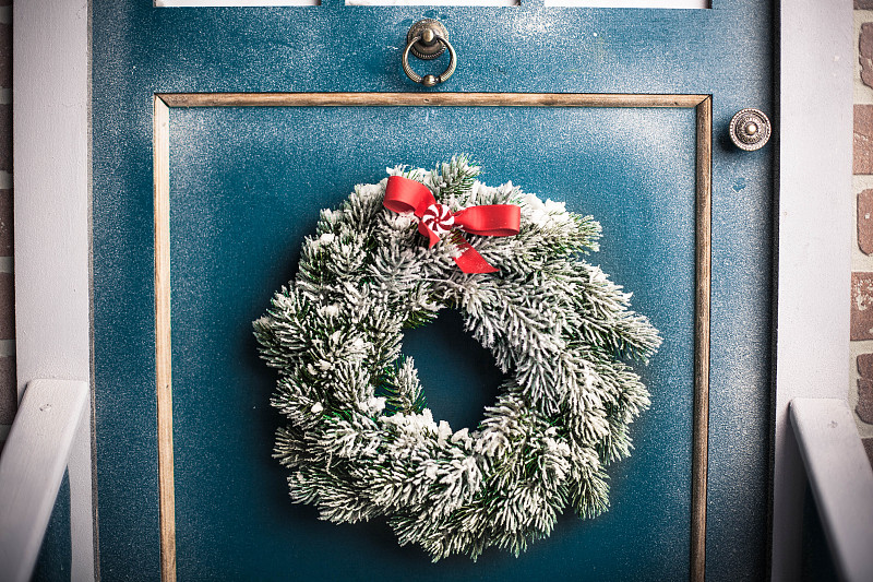 门,圣诞节,花环,传统,圣诞装饰物,一个物体,雪,装饰物,杉树,握紧