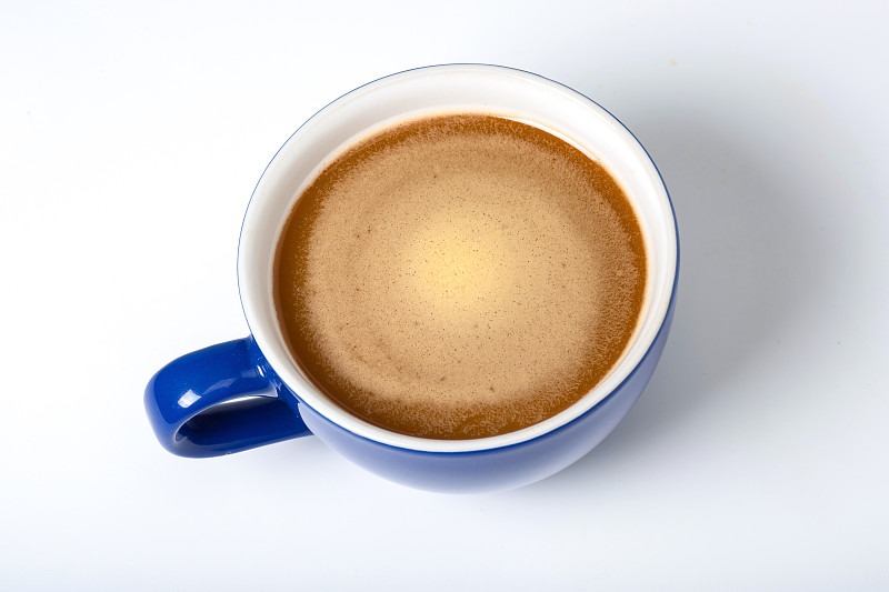 卡布奇诺咖啡,蓝色,咖啡杯,分离着色,白色背景,热,杯,茶碟